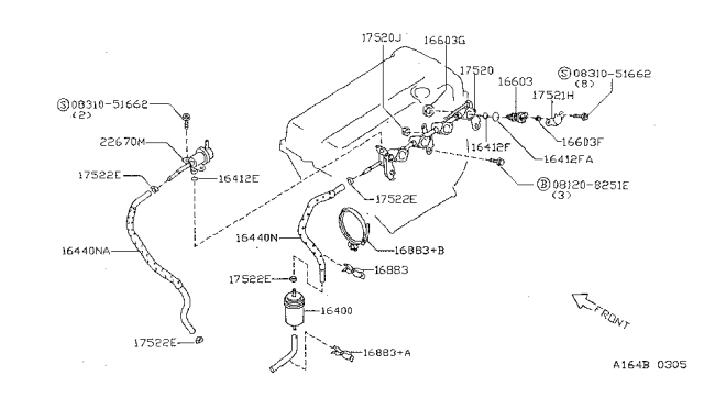 1999 Nissan Sentra Fuel Strainer & Fuel Hose Diagram 2