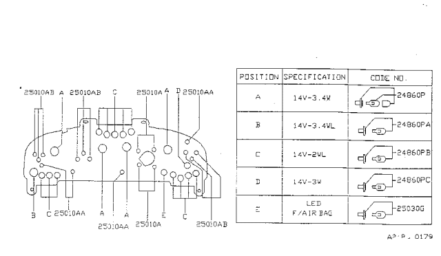 1996 Nissan Sentra Instrument Meter & Gauge Diagram 2