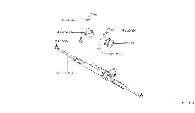 1998 Nissan 240SX Steering Gear Mounting Diagram