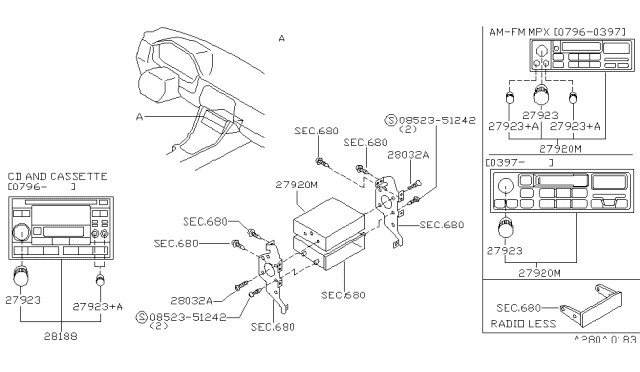 1998 Nissan 240SX Audio & Visual Diagram 2