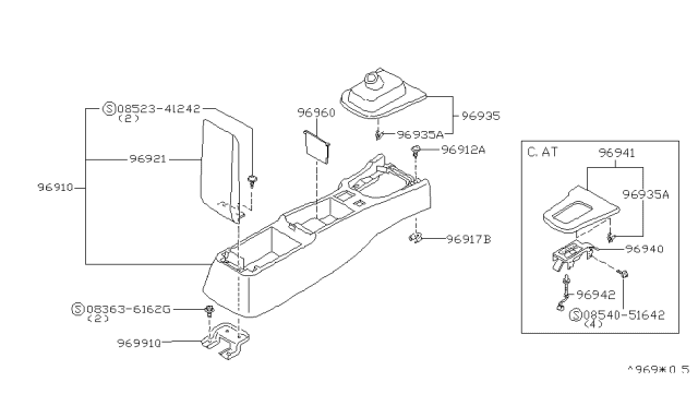 1996 Nissan 240SX Console Box Diagram