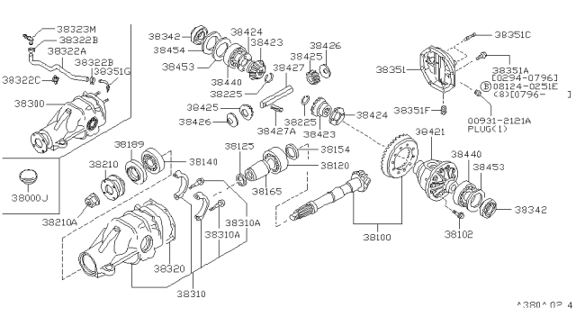 1995 Nissan 240SX Gasket-Gear Carrier Diagram for 38320-40F02