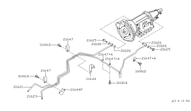 1996 Nissan 240SX Auto Transmission,Transaxle & Fitting Diagram 1