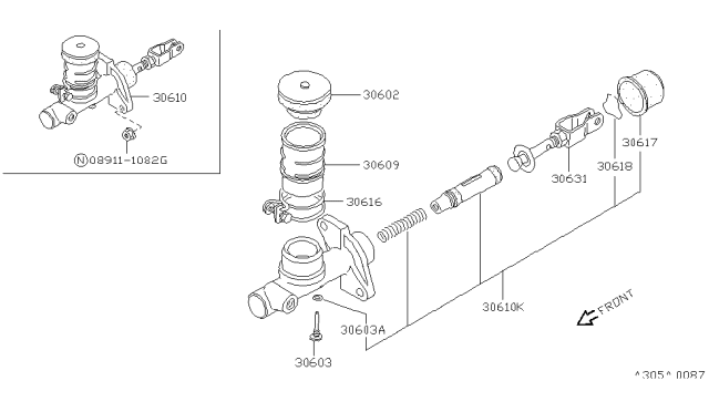 1997 Nissan 240SX Clutch Master Cylinder Diagram