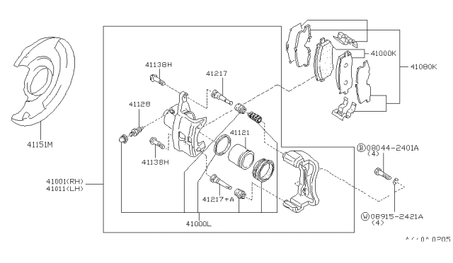 1995 Nissan 240SX Front Brake Diagram