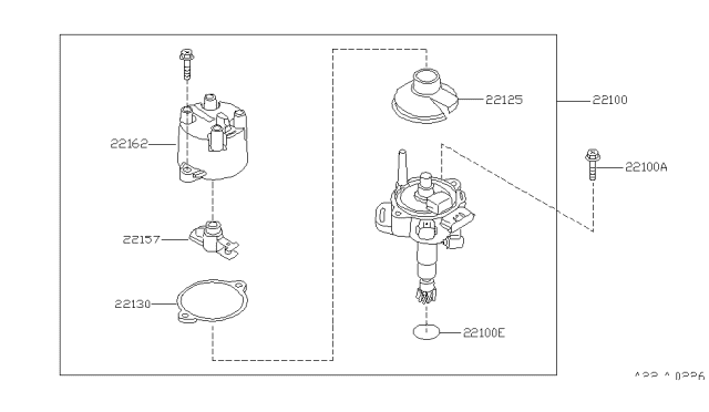 1996 Nissan 240SX Distributor Assy Diagram for 22100-70F10