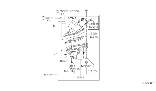 1997 Nissan 240SX Air Cleaner Diagram 2