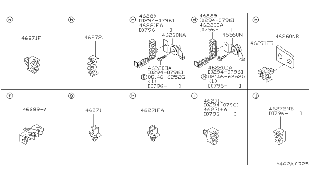 1997 Nissan 240SX Bracket Assembly-Brake Tube Diagram for 46260-71F00