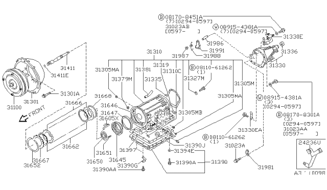 1997 Nissan 240SX Bolt-Hex Diagram for 08170-8301A