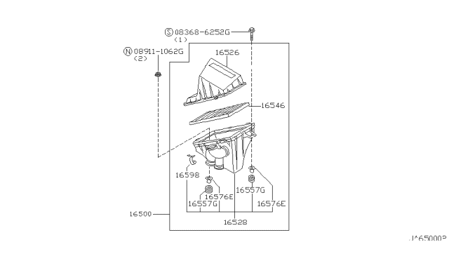 1998 Nissan 240SX Air Cleaner Diagram 2