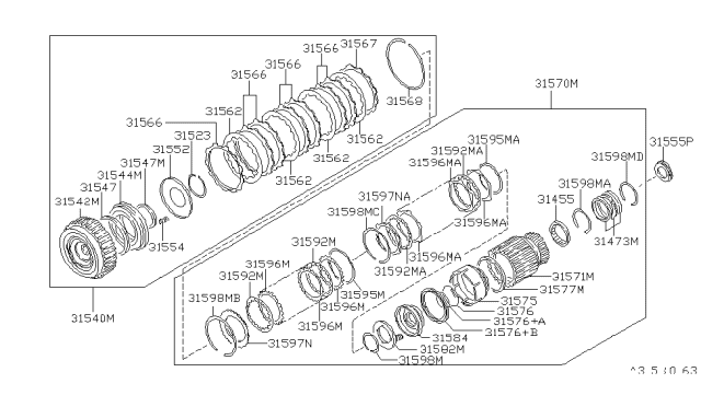 1998 Nissan 240SX Clutch & Band Servo Diagram 2