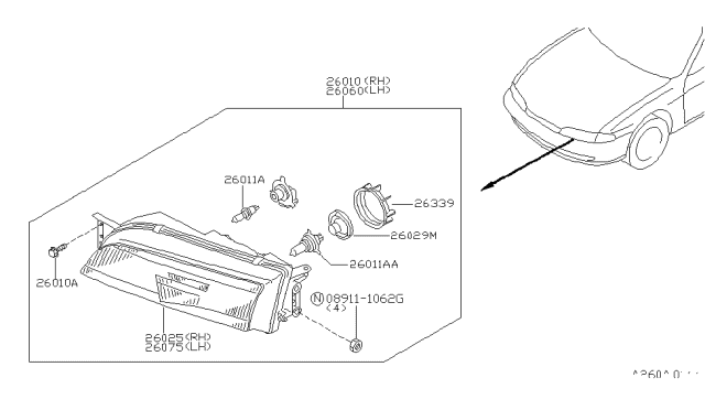 1997 Nissan 240SX Headlamp Diagram 1