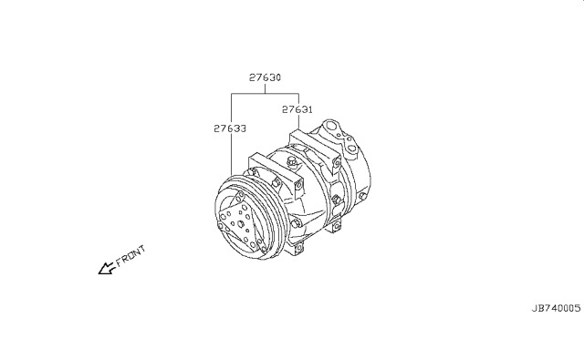 1997 Nissan 240SX Compressor Cooler Diagram for 92600-70F61