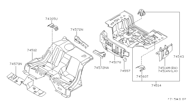 1998 Nissan 240SX Floor Panel (Rear) Diagram