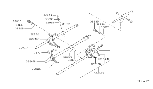 1996 Nissan 240SX Transmission Shift Control Diagram 1