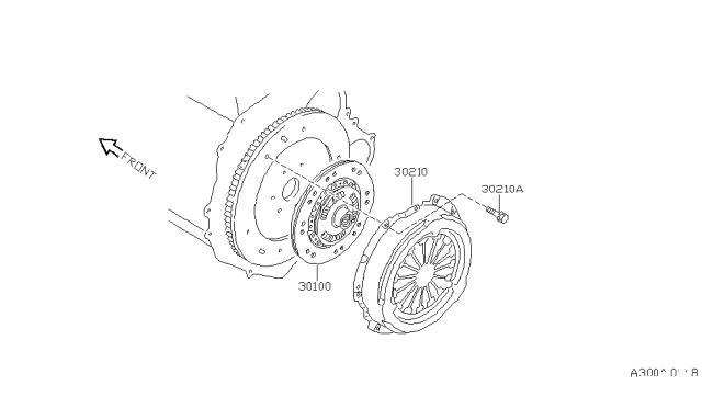 1996 Nissan 240SX Cover Clutch Diagram for 30210-70F00