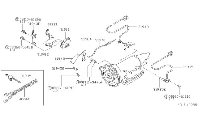 1995 Nissan 240SX Sensor Assembly-Revolution Diagram for 31935-41X83