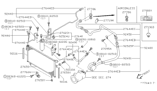 1997 Nissan 240SX Hose-Flexible,High Diagram for 92490-70F00