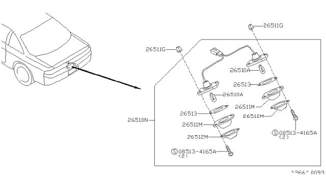 1997 Nissan 240SX Licence Plate Lamp Diagram