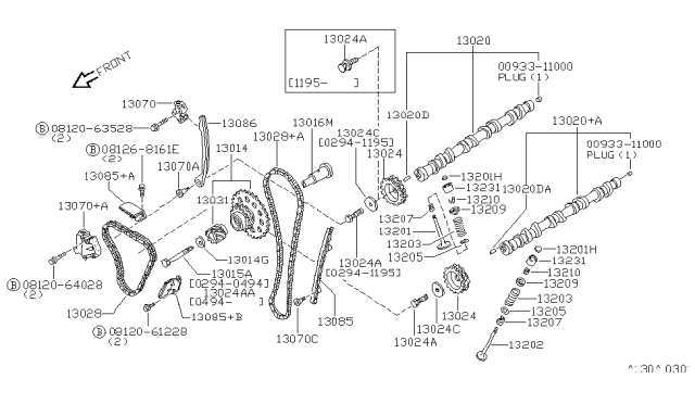 1995 Nissan 240SX Guide-Chain Diagram for 13085-53F12