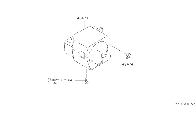 1995 Nissan 240SX Cover Steering Lock Diagram for 48474-71F06