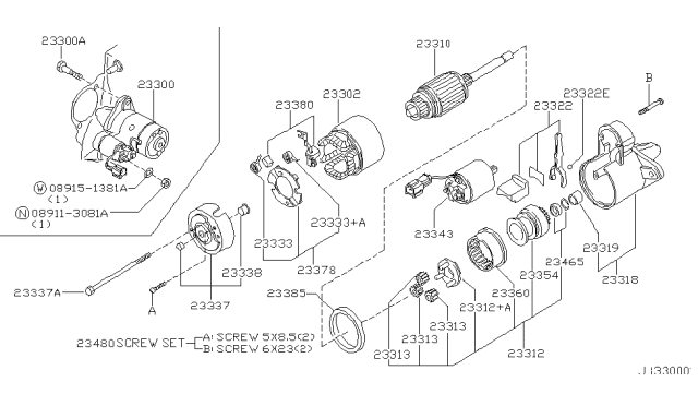 1997 Nissan 240SX Motor Assy-Starter Diagram for 23300-72F10