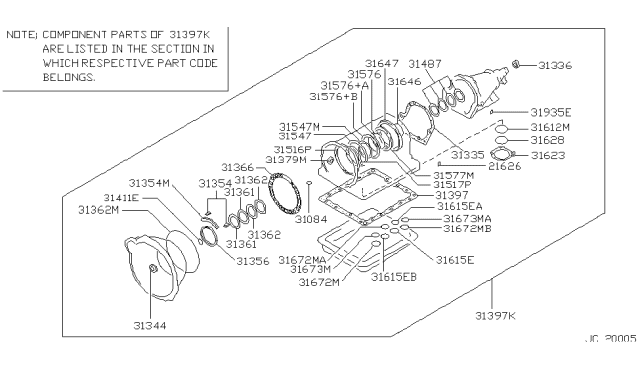 1998 Nissan 240SX Gasket & Seal Kit (Automatic) Diagram