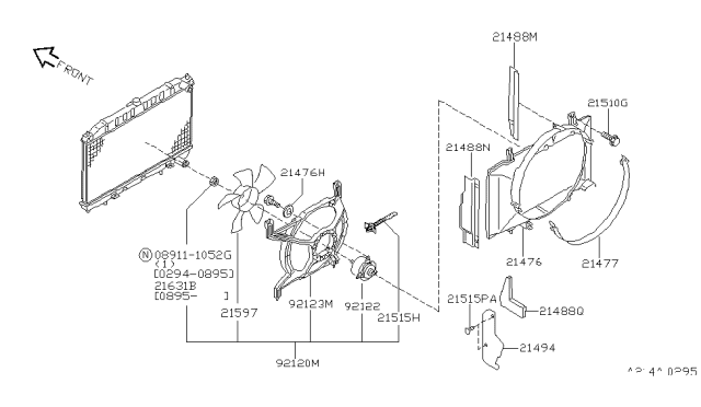 1995 Nissan 240SX Radiator,Shroud & Inverter Cooling Diagram 4