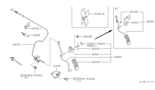 1996 Nissan 240SX Accelerator Linkage Diagram 1