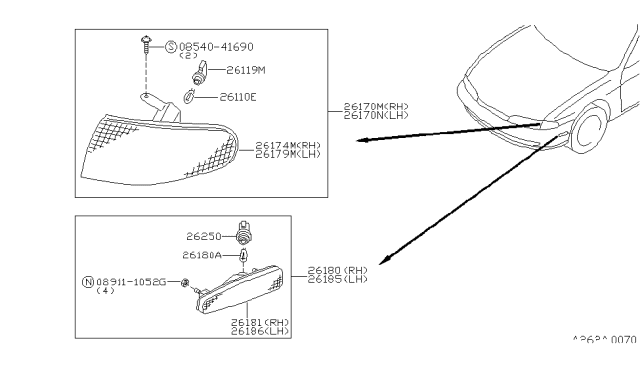 1998 Nissan 240SX Side Marker Lamp Diagram