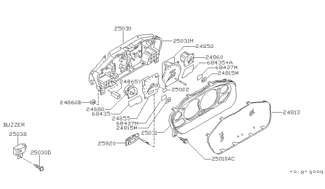 1996 Nissan 240SX Lens-Warning Lamp Diagram for 24885-75F00