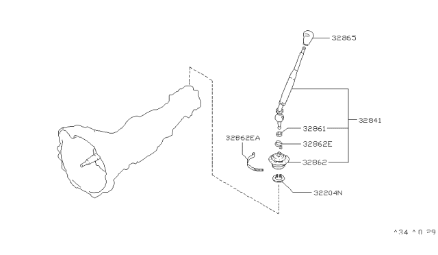 1995 Nissan 240SX Transmission Control & Linkage Diagram