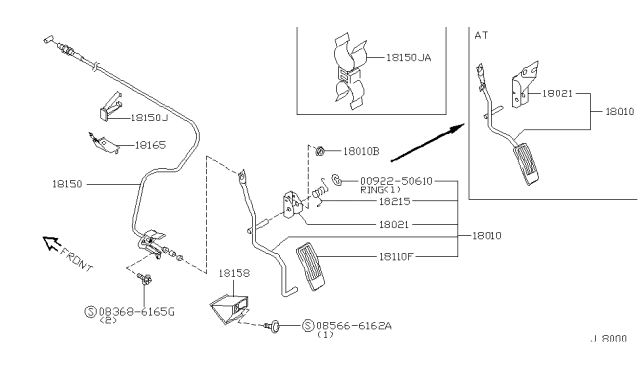 1996 Nissan 240SX Accelerator Linkage Diagram 2