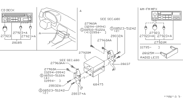 1995 Nissan 240SX Audio & Visual Diagram 2