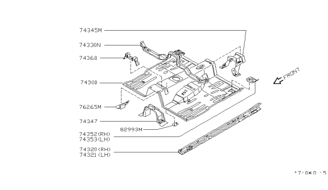 1995 Nissan 240SX Floor Panel Diagram