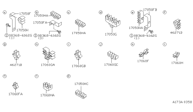 1995 Nissan 240SX Clamp Diagram for 17571-72F02