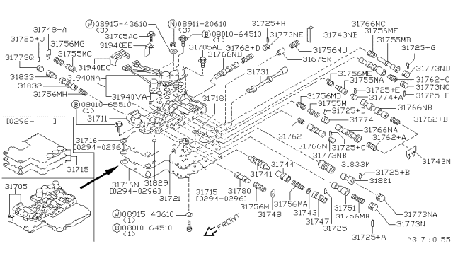 1995 Nissan 240SX Control Valve (ATM) Diagram 2