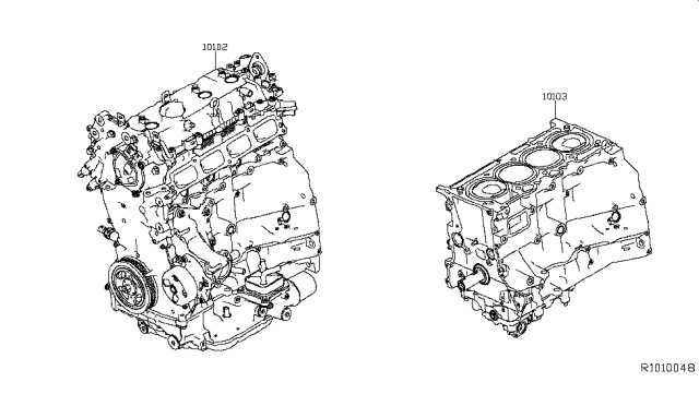 2019 Nissan Altima Engine-Bare Diagram for 10102-6CBHA