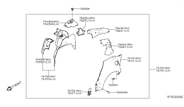2019 Nissan Altima Wheel House - Rear, Inner LH Diagram for G6751-6CAMB