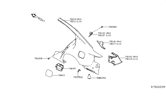 2019 Nissan Altima RETAINER-Tapping STRIKER RH Diagram for G6691-6CAMA