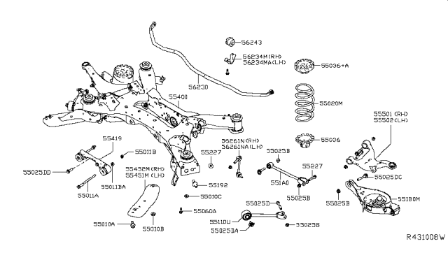 2019 Nissan Altima Rear Spring Seat-Rubber Diagram for 55036-3JA0A