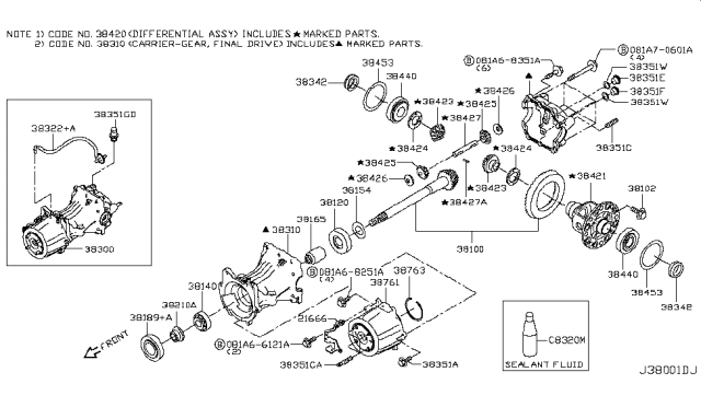 2019 Nissan Altima Final Assembly Drive Diagram for 38300-4BF0B