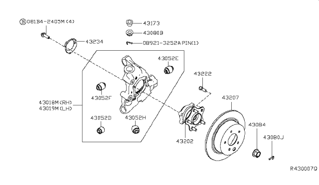 2019 Nissan Altima Rotor Brake Diagram for 43206-6CA1A