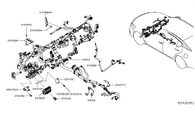 2019 Nissan Altima Harness-Main Diagram for 24010-6CA0A