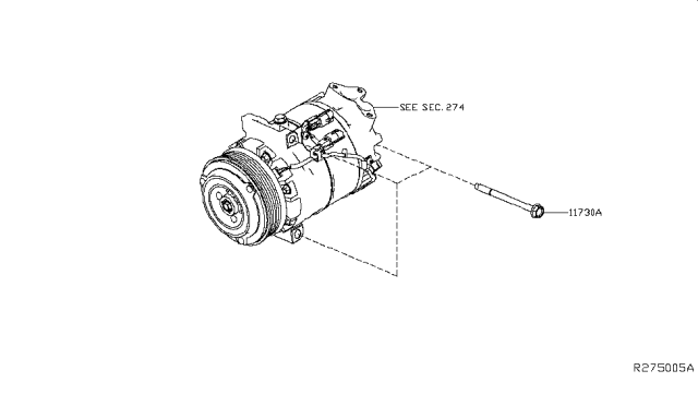 2019 Nissan Altima Compressor Mounting & Fitting Diagram 2