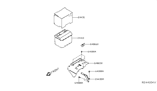 2019 Nissan Altima Battery & Battery Mounting Diagram