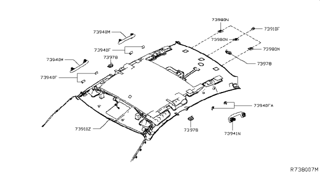 2019 Nissan Altima Cap-Assist Grip Diagram for 73943-6CA0A