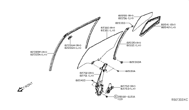 2019 Nissan Altima WEATHERSTRIP - Rear Corner, LH Diagram for 82273-6CA0A