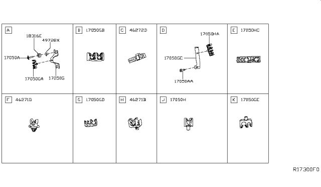 2019 Nissan Altima Clip Diagram for 17571-6CA0A