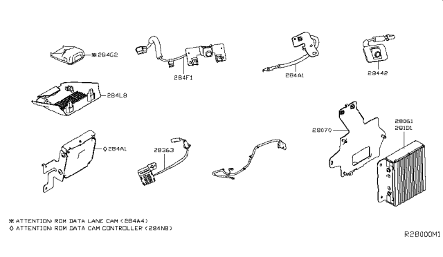 2019 Nissan Altima Camera Assy-Back View Diagram for 28442-6CA0B